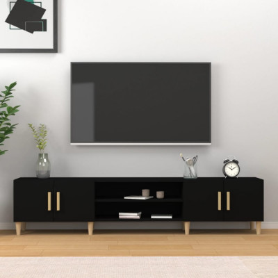 Comoda TV, negru, 180x31,5x40 cm, lemn prelucrat foto
