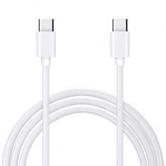 Cablu Date si Incarcare USB Type-C la USB Type-C OEM, 1 m, Alb