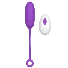 Ou Vibrator Pearl Love Egg, 10 Moduri Vibratii, Remote Control, Silicon, USB, Violet, 19.5 cm, Guilty Toys, Sexxify
