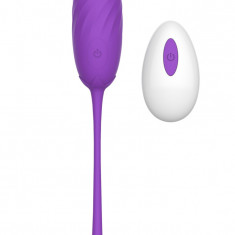 Ou Vibrator Pearl Love Egg, 10 Moduri Vibratii, Remote Control, Silicon, USB, Violet, 19.5 cm, Guilty Toys, Sexxify