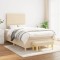 vidaXL Pat box spring cu saltea, crem, 120x200 cm, textil 3137226