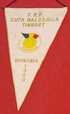 Fanion de colectie - fotbal - FRF - CUPA BALCANICA de TINERET 1969 foto