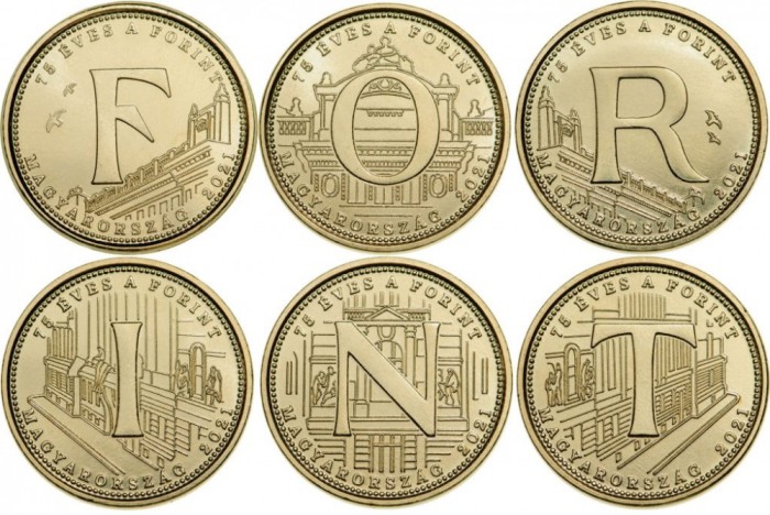 UNGARIA SET COMPLET 5 + 5 + 5 + 5 + 5 + 5 Forint 2021 COMEMORATIV UNC
