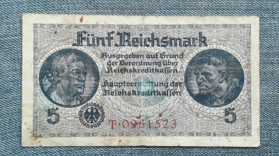 5 ReichsMark ND (1940-1945) Germania / mark marci seria 0931523 foto