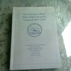 NEW EUROPE COLLEGE PETRE TUTEA PROGRAM YEARBOOK-2007-2008-ALEXANDRA MARIA CIOCARLIE