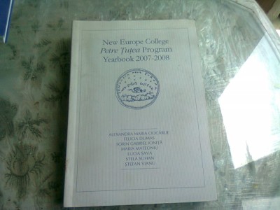 NEW EUROPE COLLEGE PETRE TUTEA PROGRAM YEARBOOK-2007-2008-ALEXANDRA MARIA CIOCARLIE foto