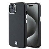 Husa pentru iPhone 15 Plus - BMW Leather Signature Wrapped Metal MagSafe (BMHMP15M23PUFWK) - Black