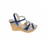 Sandale dama, din piele naturala, Toc 8 cm, Albastru, Color, S47BL1