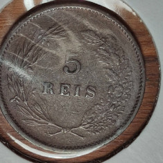 Portugalia - moneda de colectie - 5 reis 1899 Carlos I - xf+ / aunc in cartonas