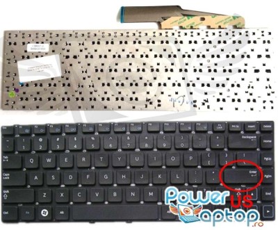 Tastatura Samsung NP300E7A layout US fara rama enter mic, NP305E7A layout US fara rama enter mic foto