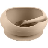 Zopa Silicone Tableware Set serviciu de masă pentru copii Sand Beige 1 buc