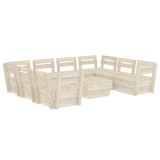 Set mobilier gradina din paleti, 9 piese, lemn de molid tratat