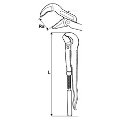 Topmaster 290515 - Cleste pentru tevi cu falci tip S 330 mm 45 grade foto
