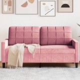 VidaXL Canapea cu 2 locuri, roz, 140 cm, catifea