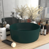 VidaXL Chiuvetă baie lux verde &icirc;nchis mat 40x15 cm ceramică rotund