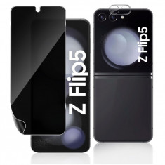 Folie protectie ecran de confidentialitate + folie camera Funrae pentru Samsung Galaxy Z Flip 5 5G - RESIGILAT