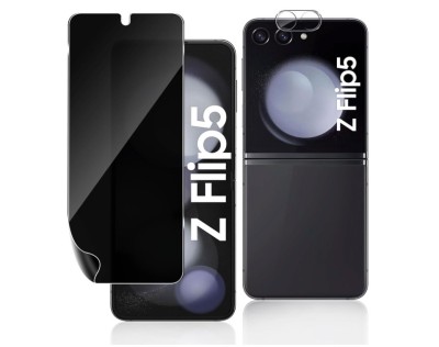 Folie protectie ecran de confidentialitate + folie camera Funrae pentru Samsung Galaxy Z Flip 5 5G - RESIGILAT foto