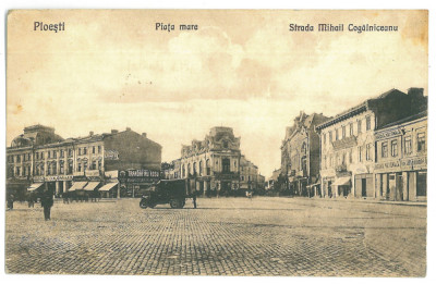 3484 - PLOIESTI, Market, old car, Romania - old postcard - used - 1924 foto