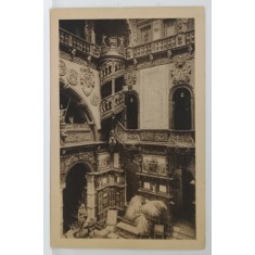 HALL , CASTEL PELES , SINAIA , CARTE POSTALA , INTERBELICA