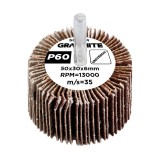 Rola cu lamele abrazive Graphite P60, 50 x 30 x 6 mm pentru slefuire