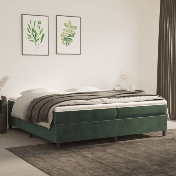 vidaXL Cadru de pat box spring, verde &icirc;nchis, 200x200 cm, catifea