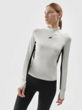 Lenjerie termoactivă scămoșată (bluză) din material reciclat pentru femei - albă, 4F Sportswear