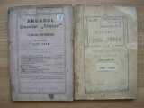 ANUARUL LICEULUI TRAIAN DIN TURNUL SEVERIN - 2 volume (1920 SI 1923)