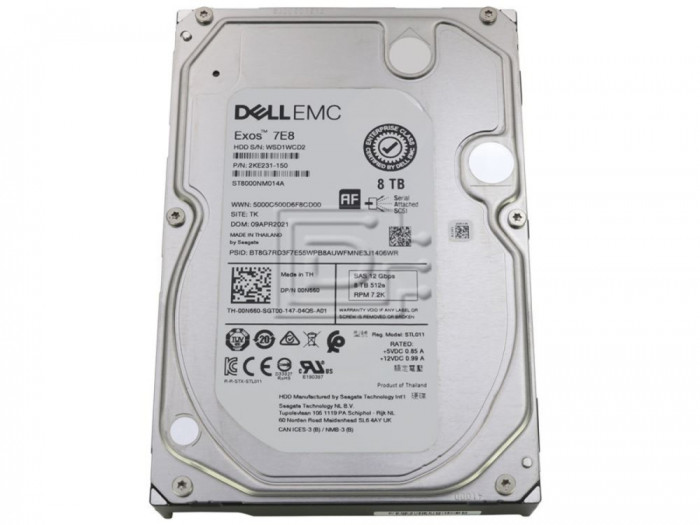 Hard Disk Server Refurbished 8 TB, Dell ST8000NM014A, SAS, 3.5