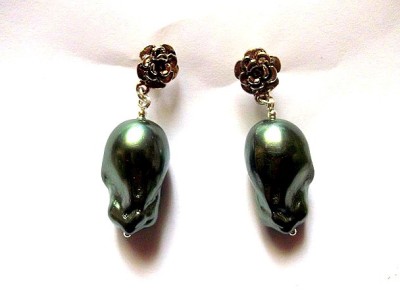 cercei cu perle de Mallorca in stil baroc 46396 foto