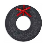 Platou Craciun lemn negru &Oslash; 25 cm