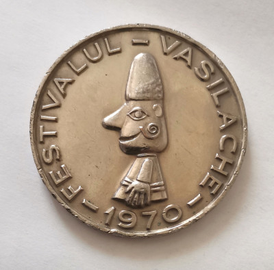 Medalie placheta Botosani 1970 Festivalul Vasilache locul 2 Teatru de păpuși foto