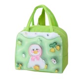Cumpara ieftin Geanta de pranz pentru copii, frigorifica, model ratusca, panza Oxford, 23 x 13 x 19 cm, verde
