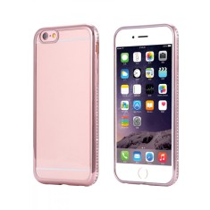Husa MyStyle electroplating Rose-Gold cu diamante pentru Apple Iphone 8