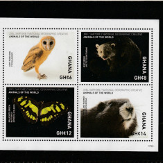 Ghana 2017-Fauna,bloc 4 valori, dantelate,MNH,Mi,4863-4867KB