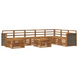 vidaXL Set de canapele de exterior 7 pcs natural Lemn Solid de Acacia 3384735