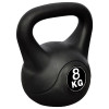 Kettlebell 8kg vidaXL, Greutate tip bilă cu m&acirc;ner, Beton invelis Plastic, Fitness, Gantere haltere, Antrenament Forță