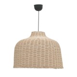 Cumpara ieftin Lustra Ziquel din ratan cu abajur natural 60x60x99 cm