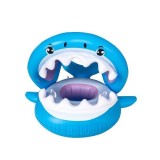 Colac de inot gonflabil pentru copii, albastru, model rechin, 90 cm, flippy