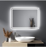 Oglindă LED baie 70x50 cm, iluminare integrată, design modern