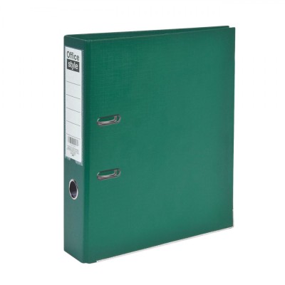 Biblioraft Office Style, 2 Inele, Verde, Dimensiuni 29x32 cm, Capacitate 100+ File foto
