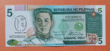 5 Piso 1987 - Bancnota Filipine - piesa SUPERBA - UNC