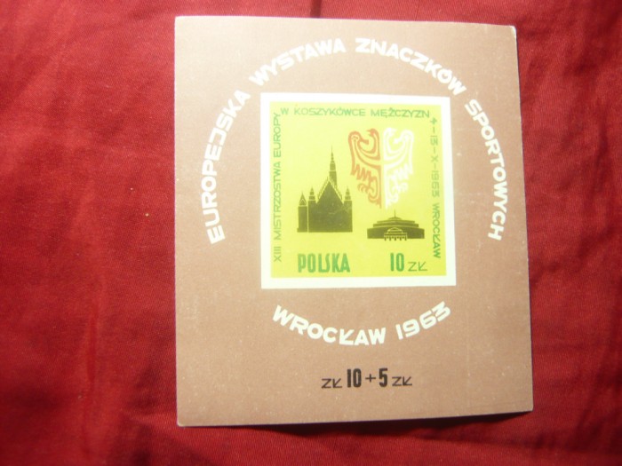 Colita Polonia 1963 - Expozitie Filatelica - Sport - Breslau