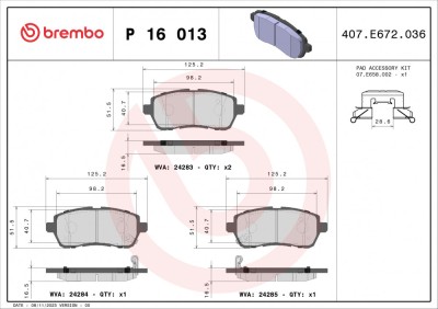 BREMBO P 16 013 PRIME LINE set placute frana,frana disc foto