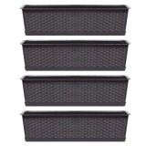 Cumpara ieftin Set 4 Jardiniere Decorative Maro Ratolla Case P, 68.5 cm, Plastic, Aspect Ratan