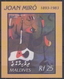 MALDIVES 2003 ARTA PICTURA JOAN MIRO, Nestampilat