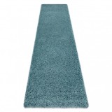 Covor, Traversa SOFFI shaggy 5cm albastru - pentru bucătărie, hol și coridor, 80x300 cm, Dreptunghi, Polipropilena