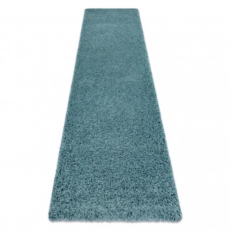 Covor, Traversa SOFFI shaggy 5cm albastru - pentru bucătărie, hol și coridor, 80x300 cm