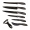 Set 6 Cutite profesionale din Titan si decojitor legume fructe, CECOTEC