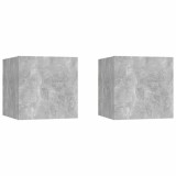 Cumpara ieftin Noptiere, 2 buc., gri beton, 30,5x30x30 cm, lemn prelucrat