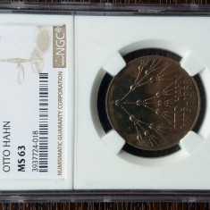 MONEDA GERMANIA - 5 MARK 1979, LIT. G - OTTO HAHN, GRADATA NGC - MS63